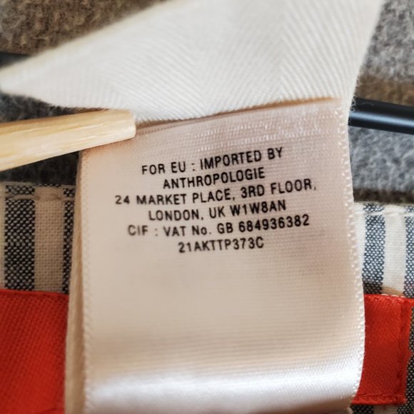 Cartonnier for Anthropology sz 12 Gray and White Stipe Embroidered Ankle Pants - Picture 12 of 12